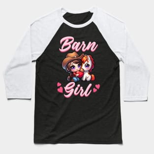 Barn Girl I Equestrian Pony Horse Fan Baseball T-Shirt
